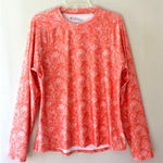 The American Outdoorsman Sz XL Coral Floral Rash guard Long Sleeve Sun Tee Top Orange Photo 0