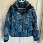 Obermeyer  women’s Leighton blue abstract ski jacket size 8 Photo 0