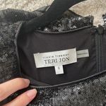 Teri Jon by Rickie Freeman Black Chiffon Overlay Capelet Gown Dress Photo 6