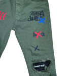 Rare Mariano Denim Street Wear Women's Slim Fit Graphic Jeans Army Green 30x29” Size 30 Photo 3