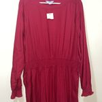 Croft & Barrow Women’s New  Red Midi Dress Long Sleeve Smocked Waist An… Photo 2
