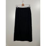 JM Collection Vintage Faux Suede Skirt with Back Slit in Black Sz 12 Zip Button Closure Photo 1