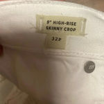 Madewell NWOT White Lightly Distressed High Rise Cropped Skinny Jeans Size 32P Photo 3
