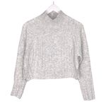 Topshop Wool Turtleneck crop Sweater XSMALL Grey pullover Marled long sleeve NEW Photo 3
