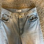 ZARA Light Wash Wide Leg High Waisted Ripped Jeans Photo 6