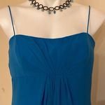 Alfred Angelo Marine Blue Sheer Baby Doll/Shift Midi Dress Sz 10 Draped … Photo 3