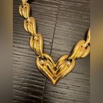 Gold & Pearl V Shaped Choker Necklace Hearts Costume Jewelry Statement Necklace Photo 2