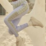 Free People NWOT FP MOVEMENT High-rise Ankle Sheer Luck Leggings In Bluebell Combo Photo 4