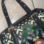 Y2k maxx brocade carpet handbag purse boho embroidered leather retro fall Green Photo 8