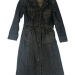 Mudd Jeans size large vintage dark Denim Jacket trench black y2k 90s Photo 0