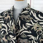 Erin London Vintage 90s Jacquard Tapestry Jungle Print Blazer Jacket Black Med Photo 5