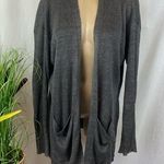 Eileen Fisher 100% Linen Long Sleeve Ribbed Open Front Cardigan Sweater M Photo 0