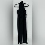 Bebe  Women's Ruffle Halter Tie Neck Jumpsuit‎ Pants Black Size 4 NEW Photo 2
