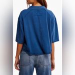 Free People NWT Denmark Polo Top in Bellweather Blue XL Photo 4