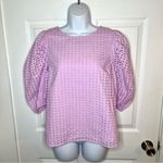A New Day  Lavendar Purple Puff Sleeve Boxy Eyelet Blouse Light Pink Purple S Photo 1