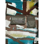 Additions by Chico’s | Women’s Abstract Geometric Allover Print Zip Shirt | 1 Blue Size 10 Photo 2
