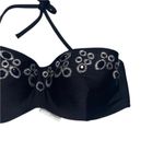 Yamamay Black Embellished Embroidered Bikini Swim Top Women's Size 36B Photo 1