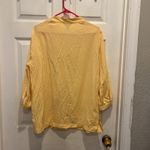 White Stag  Shirt‎ Women's Large Yellow Button Up Top Semi Sheer Pool Beach Photo 4