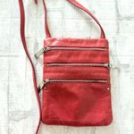 EUC Hobo The Original Three Zip Crossbody Red Shoulder Bags Messenger Bag Purse Photo 0