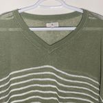 Lou & grey soft sage v neck striped light sweater size XS Photo 2