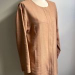 DKNY Vintage 90s Donna Karan Made In Italy Linen Blend Zip Jacket Beige Medium Photo 2