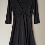 Ann Taylor LOFT Size 4 Black shift long sleeve mini Dress Photo 0