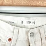 MNG NWT Havana Straight Leg Jeans Cropped Raw Hem High‎ Waist White Size 4 Photo 2