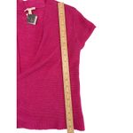 Eileen Fisher Hot Pink 100% Linen Knit Short Sleeve Open Cardigan Womens Size XS Photo 7