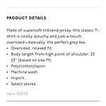 Madewell  Ex Boyfriend Triblend Tee Shirt Short Sleeve Relaxed Fit Grey 3X NWT Photo 3