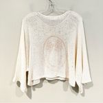 Storia Happy Face Embroidered Oversized Sweater Women's Medium Ivory Dainty Y2K Photo 7