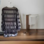 St. John  Couture Sheer Black Metallic Lined  Dress Old Money Yacht Club Steampunk Photo 1