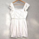 Tularosa  Revolve Parker Mini Dress Cotton Gauze Eyelet Flutter Sleeves Sz‎ S Photo 3
