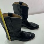 Justin  Women Black Leather Roper Boots 6.5 R L3703 Western Cowgirl Biker USA Photo 1