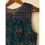 Belle Badgley Mischka Badgley Mischka Belle by Deanndra Emerald Green Navy Blue Dress Lace A-line US 6 Photo 4