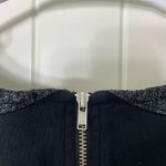 J.Crew NWOT women’s black silver metallic sleeve zip up blouse top large Photo 4