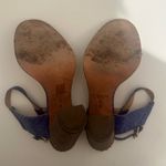 Coach Lexey Leather Snakeskin Chunky Open Toe Sandals Deep Marine Blue Size 8 Photo 10