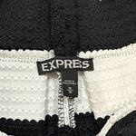 EXPRESS Black and White Striped Bandage Mini Skater Skirt Photo 3