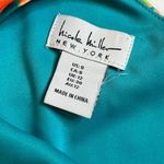 Nicole Miller  Tropical One Shoulder Maxi Front Slit Dress Fancy Belted 8 Satin Photo 10