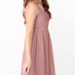 Azazie  Evie Dusty Rose A-Line Pleated Chiffon Dress Bridesmaid Dress Pink Size 8 Photo 2