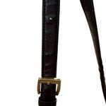 VTG Gianni Bernini Brown Leather Crossbody Bag Adjustable Strap Gold Charm‎ Photo 5