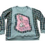 Handmade Unique Flannel Sleeve Holiday Sweatshirt I’m trying to keep it together L XL Photo 0