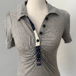 Miss Sixty Vintage y2k  Grey Polka Dot Polo T-shirt - Size S Photo 1