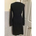 Ted Baker London Black Ribbed Knit Midi Dress Size 2 Long Sleeve Elegant Photo 2
