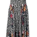 Saloni Zuri Dress Asymmetrical Silk Floral Size 4 Black Photo 1