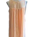 Pinklicious NWOT- stunning peach color chiffon dress, peach color attached slip Photo 6