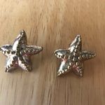Starfish Earrings Pierced Posts Metal Beach VTG Silver Photo 1