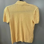 St. John Collection Shirt Yellow Ribbed Shirt Mock Neck Short Sleeve Size Medium Photo 4