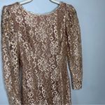 Vintage Ambria Lace Sparkle Mini Short Dress Gold Small 4 Photo 3