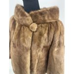 Vtg 20th Century Mink Fur Short Coat Blanche De Giantis Brown Size S Photo 1