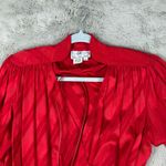 vintage 80 HR Paris Milan New York Silk Dress Red Striped Vintage Belted Size 10 Photo 7